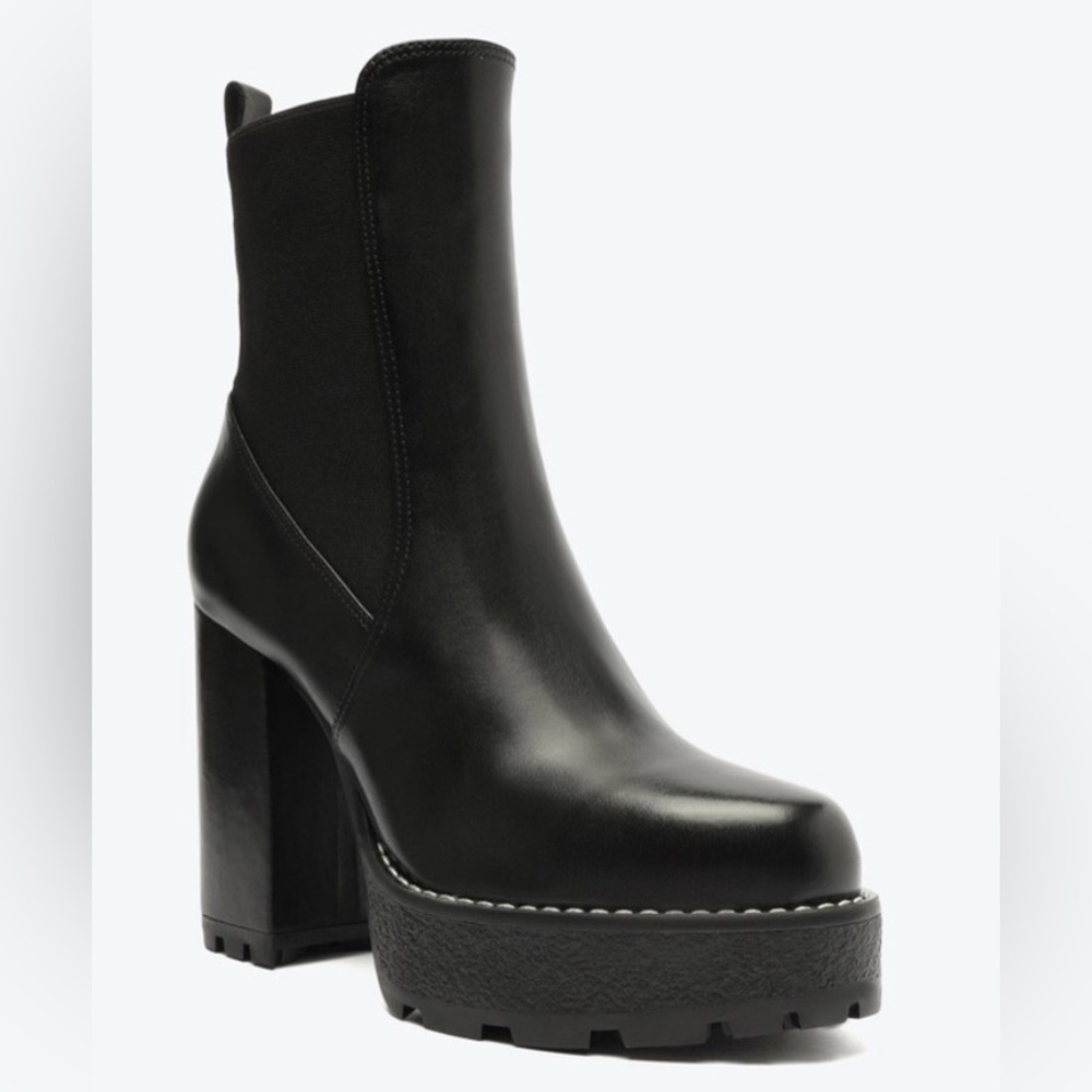 Black Platform Leather Boots - SCHUTZ - Like New